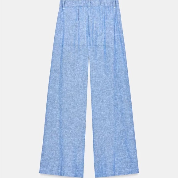 Zara Sky Blue Linen blend trousers - Picture 7 of 14